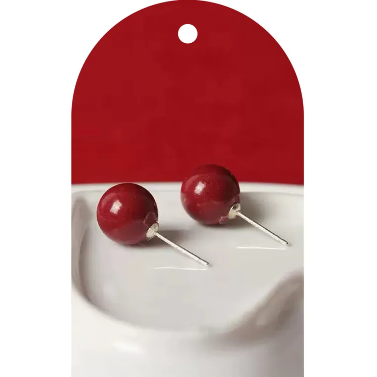 【小球】天然白色红色绿色耳扣配件水晶彩色编织民族风礼物鞋扣配饰