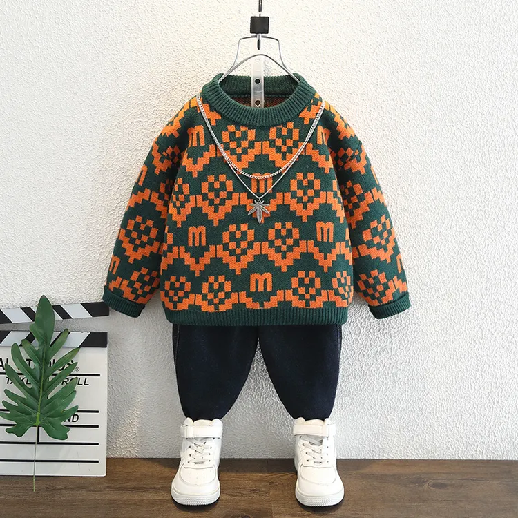 男童秋冬季洋气保暖毛衣2025新款儿童装加厚打底针织衫冬装毛线衣