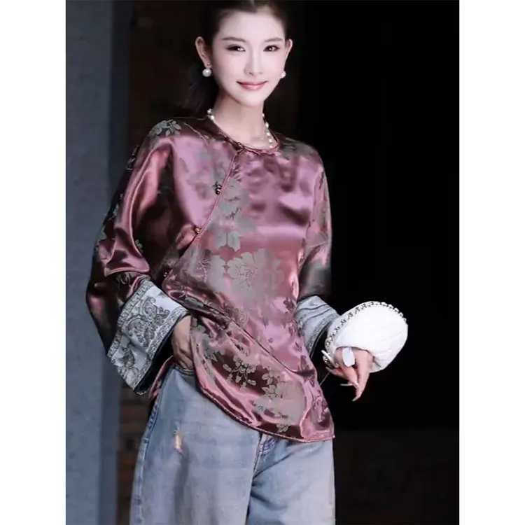 新中式上衣女2025早秋新款爆款超好看独特漂亮显瘦设计感国风小衫