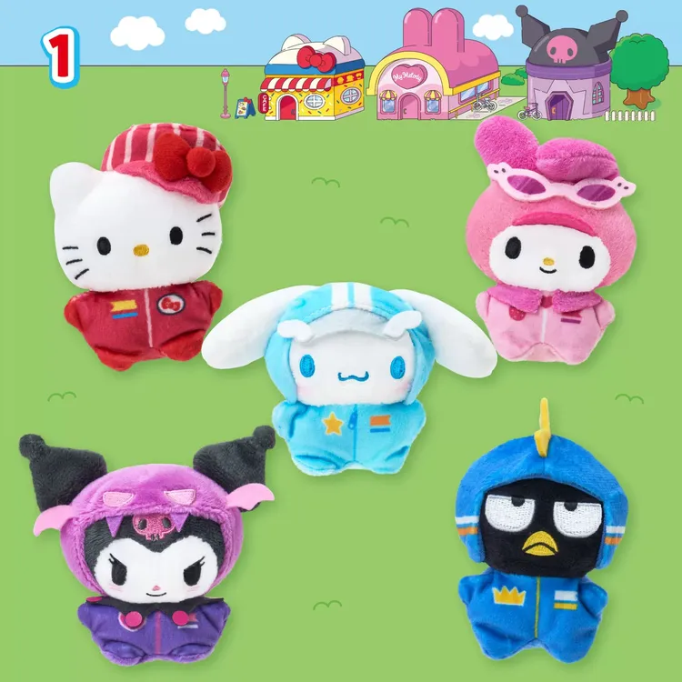 日版正品三丽鸥坐姿小公仔&扁扁基础款坐姿毛绒挂件创意玩偶