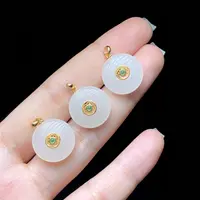 【董先生专享】D36216-S925银镶嵌和田玉吊坠-多样性发其一15.5×5mm