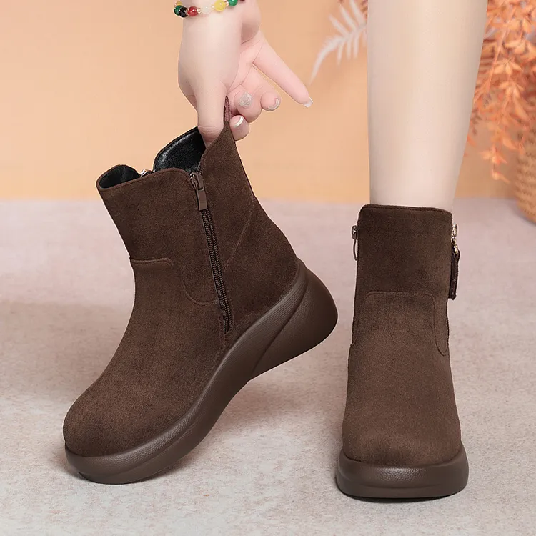 冬季加绒加厚雪地靴女士棉靴2025新款保暖防滑松糕厚底时尚短靴女
