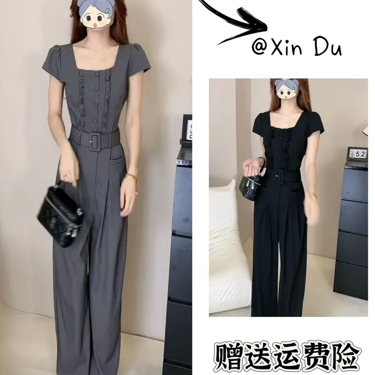 2025夏季新款时尚显瘦气质女士网红洋气连体裤百搭款D21874
