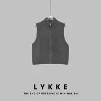 LYKKE 25新款羊毛高级感老钱风双拉链高领针织背心马甲-E447