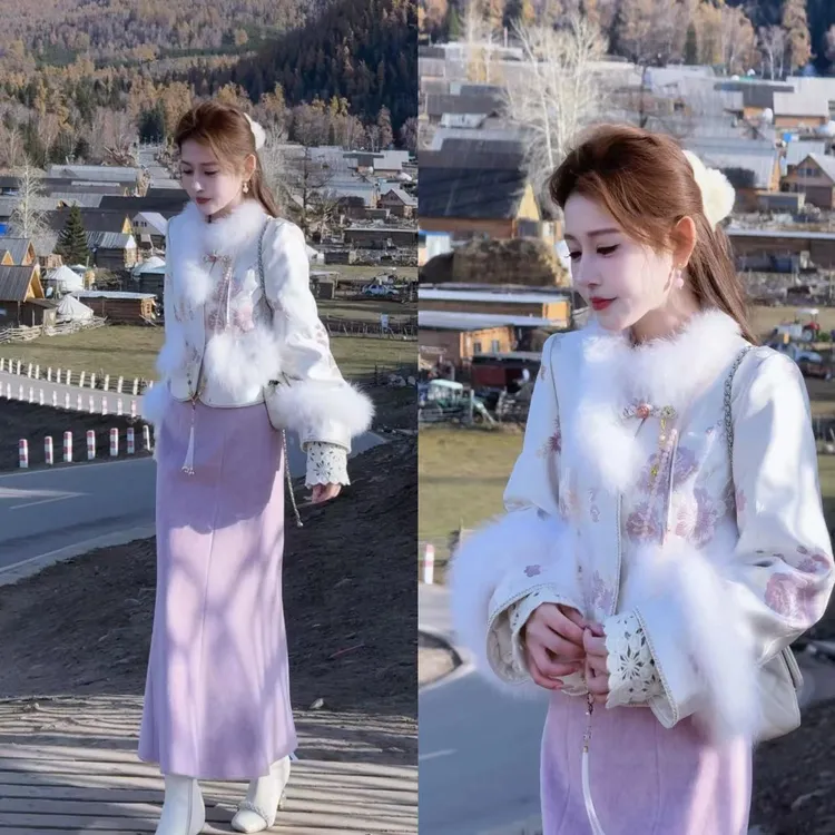 【婷婷】《紫狐仙》 店主自留 典藏级紫色羽绒毛套装 TT2SDTY2682