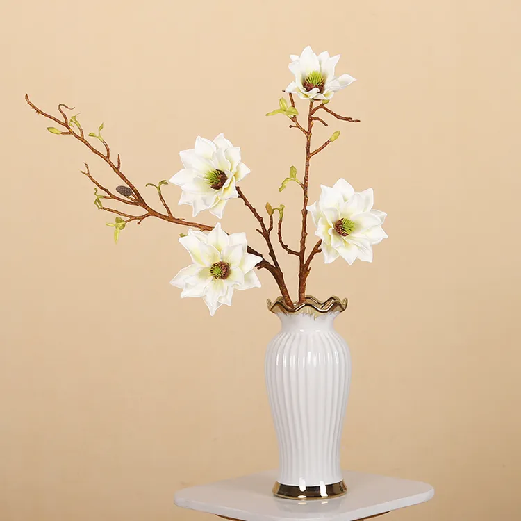 升级版微熏大玉兰花仿真大福星玉兰新中式落地装饰手感假花客厅花