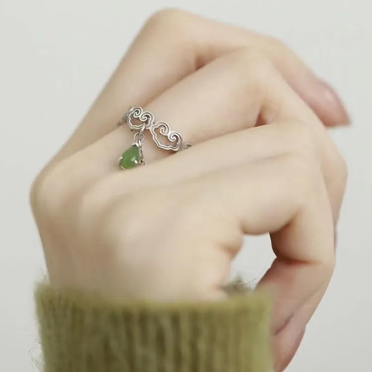  【水滴祥云戒指】女款高级感轻奢小众时尚女男指环