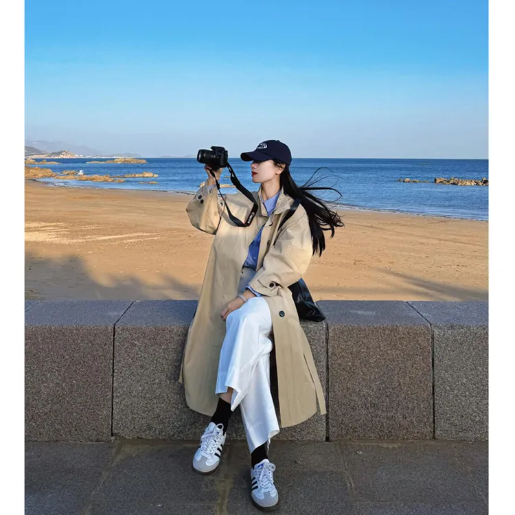 2025春秋季新款卡其色爆款风衣外套女小个子中长款韩系高级感日系