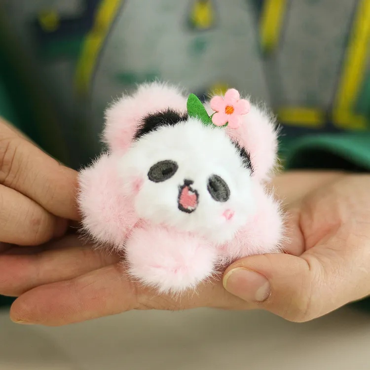 熊猫花花胸针发夹二合一毛绒玩具公仔玩偶生日礼物成都基地同款萌