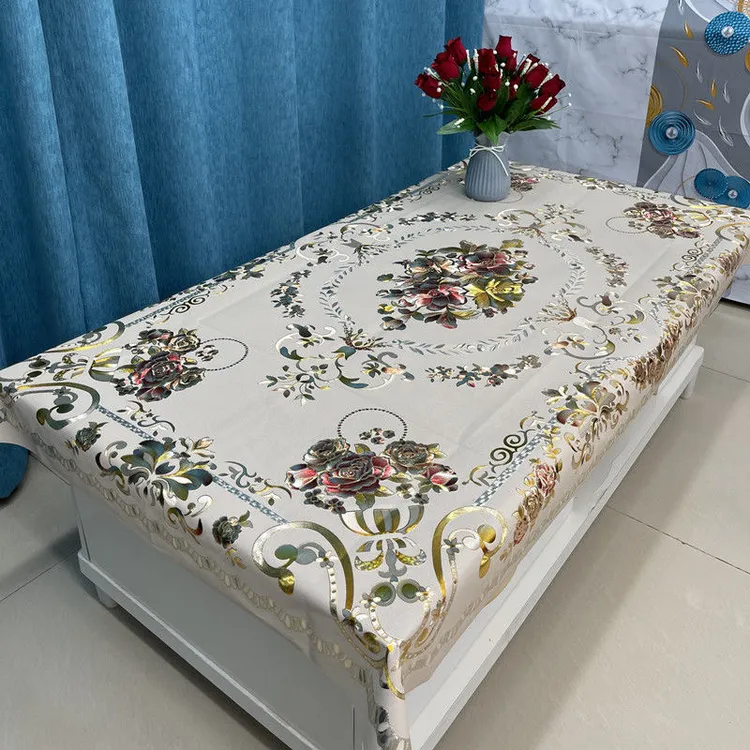 优而美】中式加厚防水免洗桌布防油防污防烫茶几餐桌布长方形桌旗