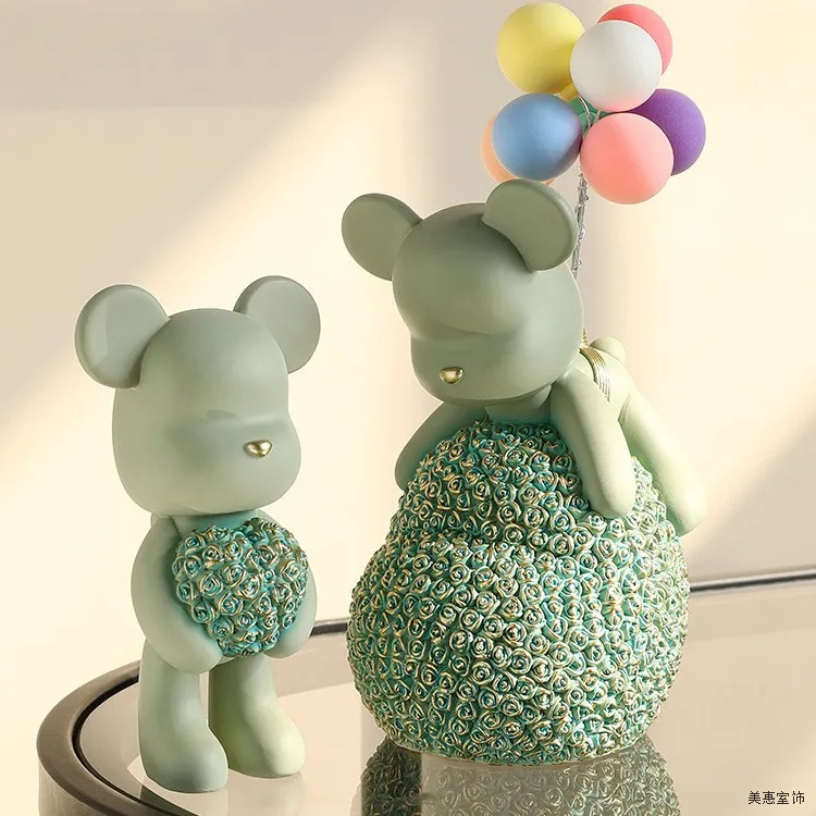 创意元气告白暴力熊婚礼小摆件电视柜客厅办公桌卧室治愈系小物件