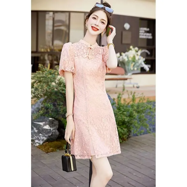 【JX0039旗袍】萱萱专属时尚减龄中长款旗袍国风淑女气质款