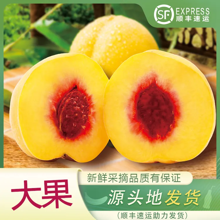 炎陵黄桃炎陵黄桃高山新鲜红心黄桃爆汁稀有清脆甜9-11颗