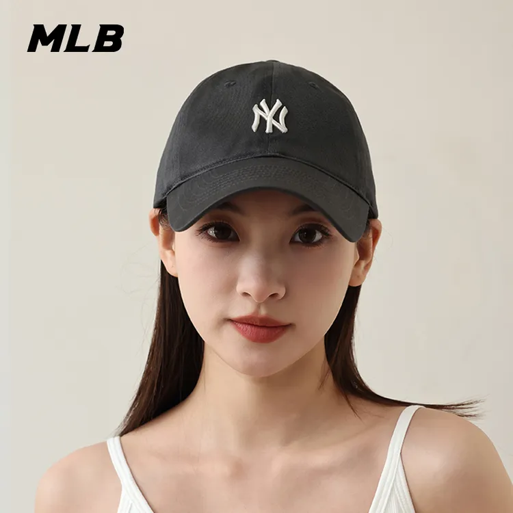 MLB韩国正品帽子NY洋基队棒球帽男女款弯檐LA春秋小标鸭舌帽CP77