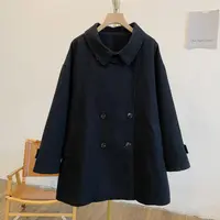 少女时代Y3194背后蝴蝶结双排扣翻领风衣外套