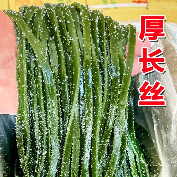新鲜盐渍海带丝荣成特产厚海带凉拌海藻菜火锅商用食材5斤整箱