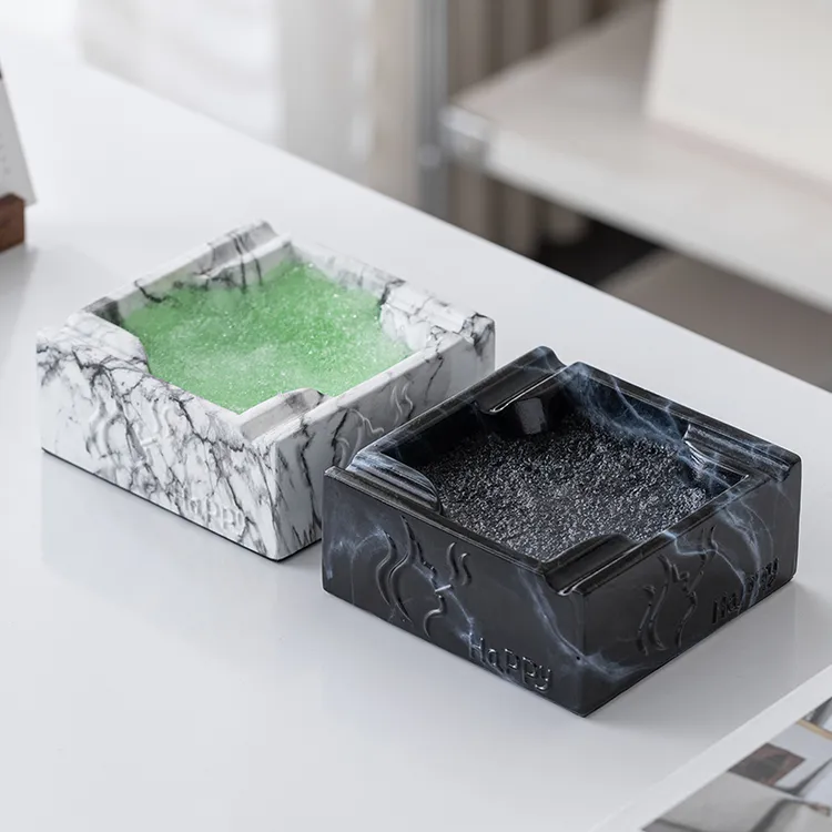 【送灭烟沙】2025新款高颜值烟灰缸大容量方形爆款客厅加厚厚重北欧