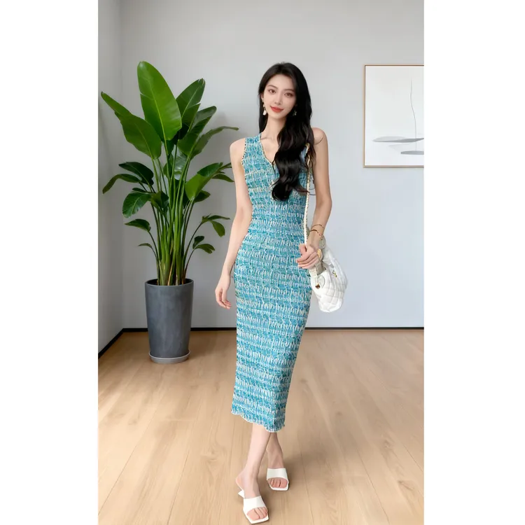 【现货】25年夏季连衣裙法式设计感小香风连衣裙欧若精灵风S11076