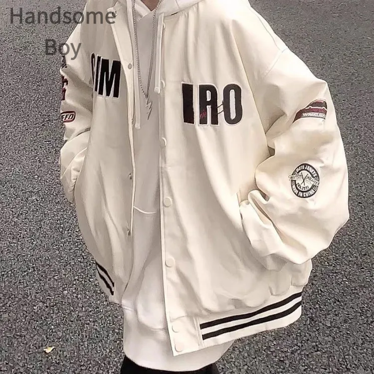 美式复古刺绣棒球服百搭2025春秋款宽松感oversize夹克外套ins潮