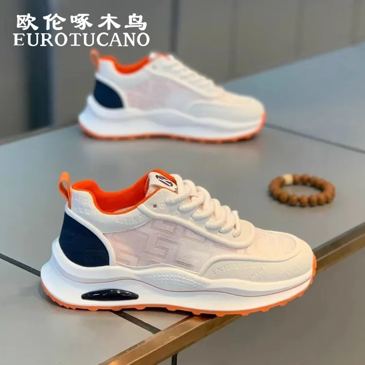 欧伦啄木鸟EUROTUCANO男鞋潮流百搭休闲网面鞋男士透气运动老爹鞋