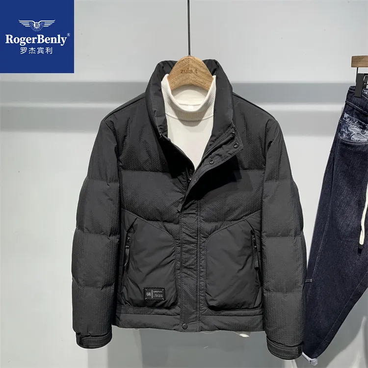 罗杰宾利白鸭绒加厚羽绒服男款男士冬季时尚立领保暖外套866613