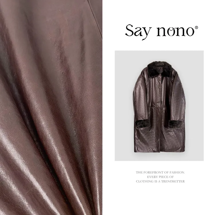 懒猫nono│Saynono 时尚复古高级感绵羊皮保暖白鹅绒外套GN06032AY