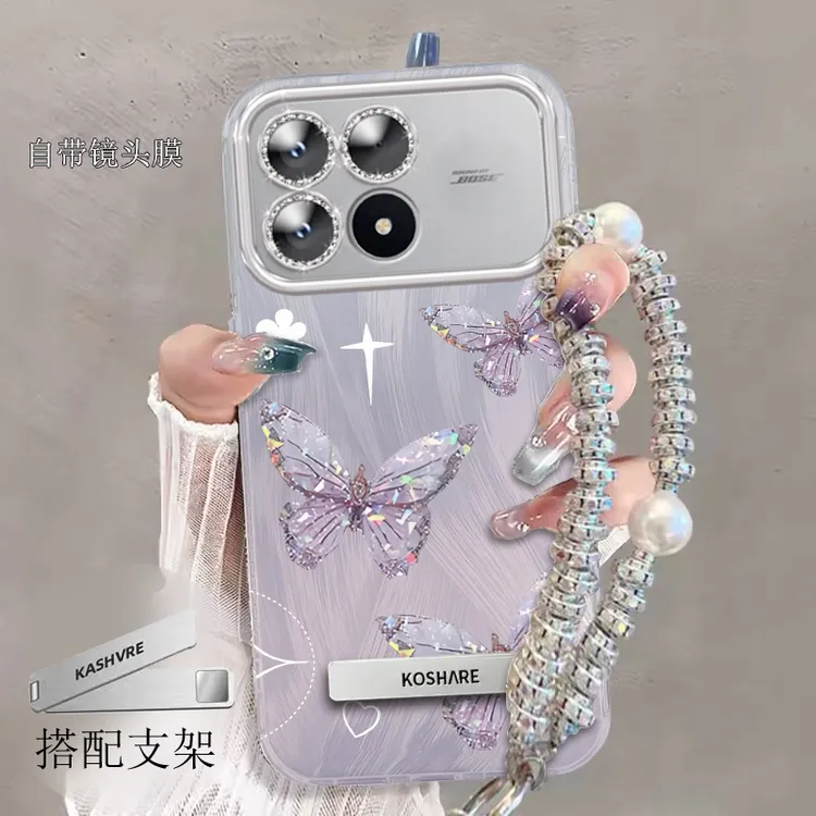 全包摄像头红米K90手机壳羽纱蝴蝶REDMIK90ProMax软壳新款小清新