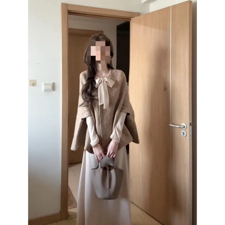 MARIE.COCO仙女风洋气法式小香风斗篷外套设计感长裙套装