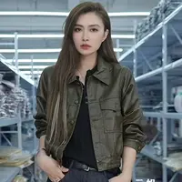 法式口袋秋季遮肚显瘦皮衣春秋短外套韩版翻领A744#