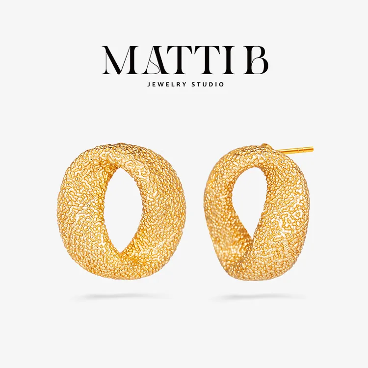 铜合金耳饰 小众设计感气质高级感复古港风高端百搭女士耳钉1877