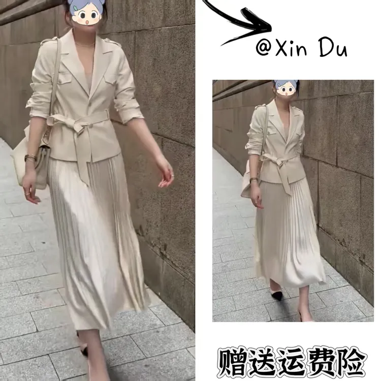 2025秋季新款时尚显瘦气质女士网红洋气两件套百搭款D23249