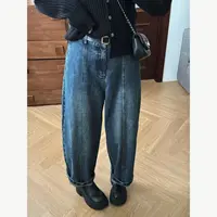 晶咕佳佳【入秋必穿】两个版本后腰松紧立体水洗牛仔裤遮肉高腰复古
