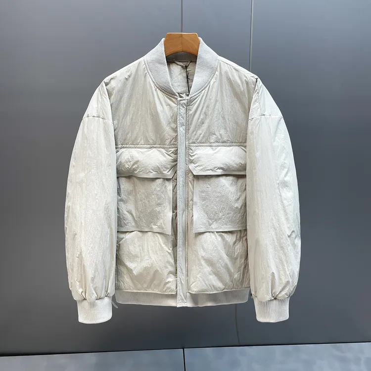 秋冬款时尚简约轻薄男士羽绒服百搭极简风夹克冬季保暖休闲外套男