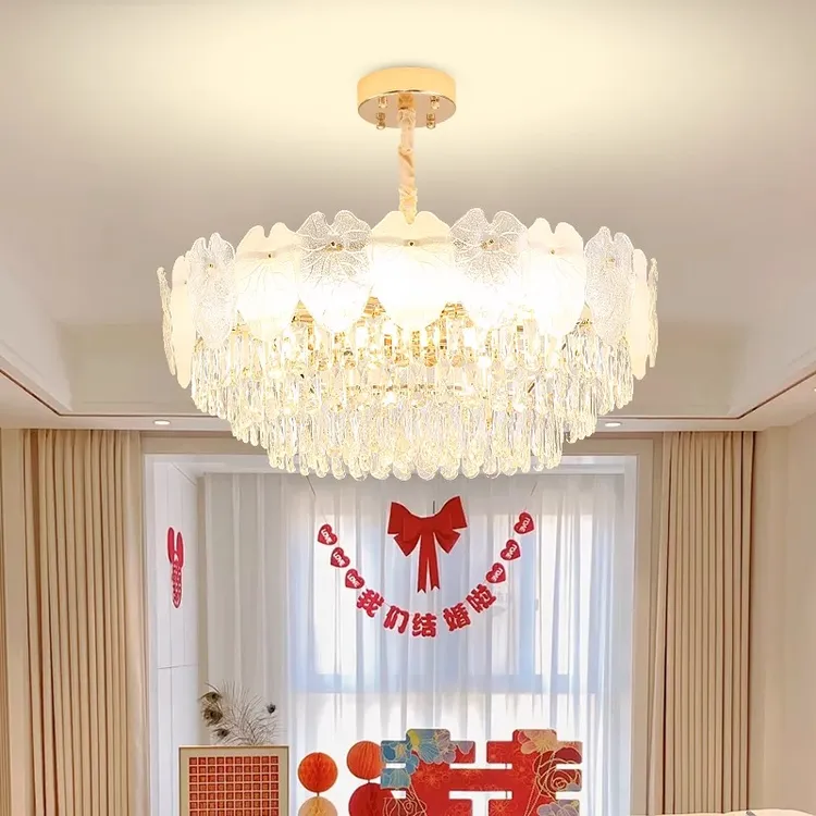 x2轻奢水晶吊灯客厅灯北欧简约大气主卧室灯创意圆形房间灯