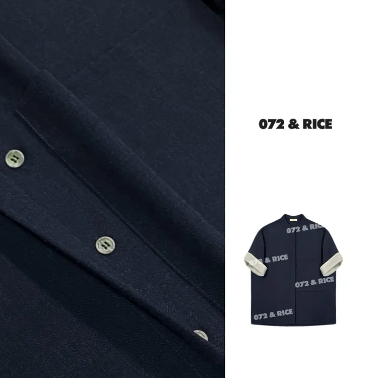 072 & RICE【井上青】莱赛尔+亚麻 夏季休闲圆领短袖上衣 32XB72Z*