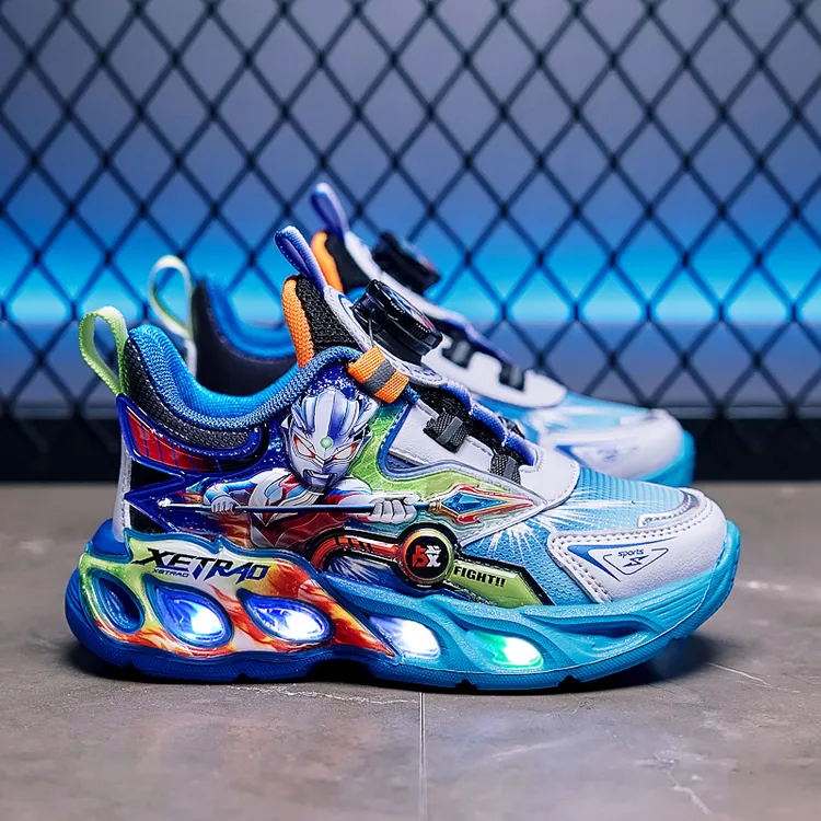 奥特曼儿童鞋秋款2025新款男童鞋子亮灯小男孩运动二棉鞋冬季加绒