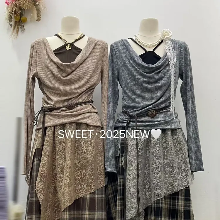 2025秋款波西米亚风拼接套装