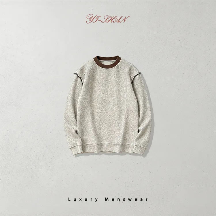 56号 26sss冬季撞色明线套头圆领情侣款重磅氛围感卫衣BG-5230