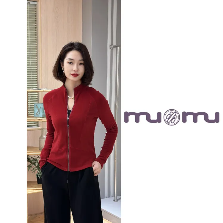 “DJT1551-白中白山羊绒”双色德绒时尚微塑形外套