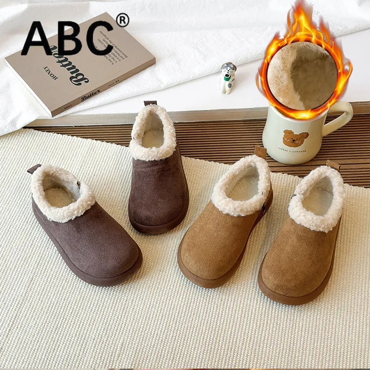 女童冬季勃肯鞋儿童雪地靴2026新款男童加绒棉鞋宝宝毛毛鞋小童短