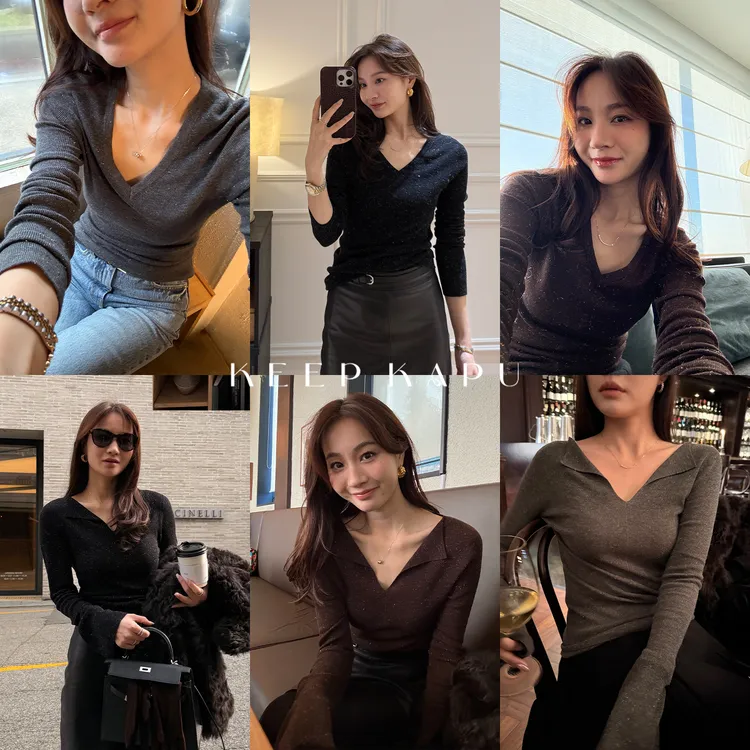 KEEP KAPU靠谱 双版本！巴素兰羊毛亮丝无缝一体打底衫KP253448-1