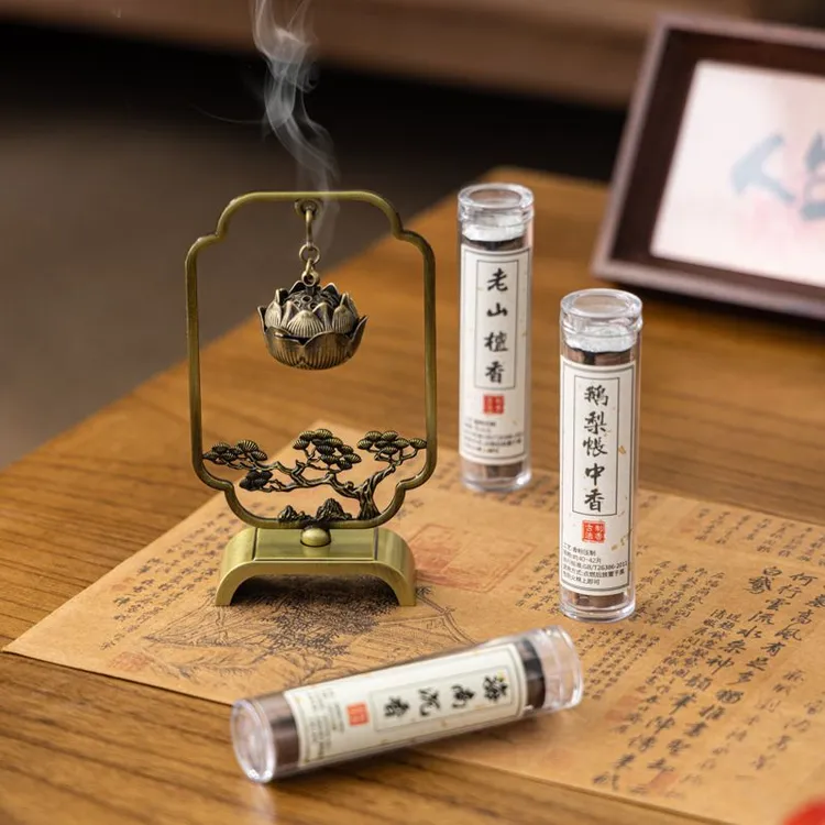 莲花挂炉仿古国风悬挂吊炉香炉摆件香薰炉家用室内沉香茶道焚香座