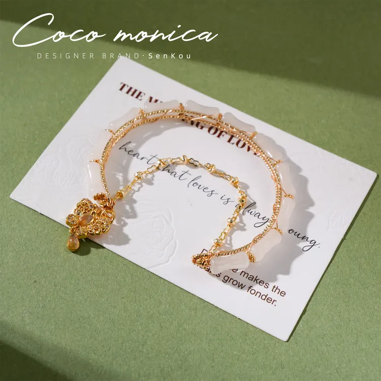 【小霞珠宝】玛瑙玉髓手链百搭女款竹节手链玛瑙AD631