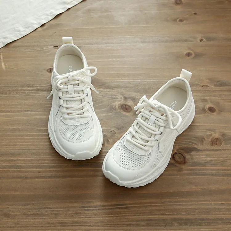 网面透气运动鞋超轻底轻便薄款系带休闲鞋单网健步缓震防滑跑步鞋