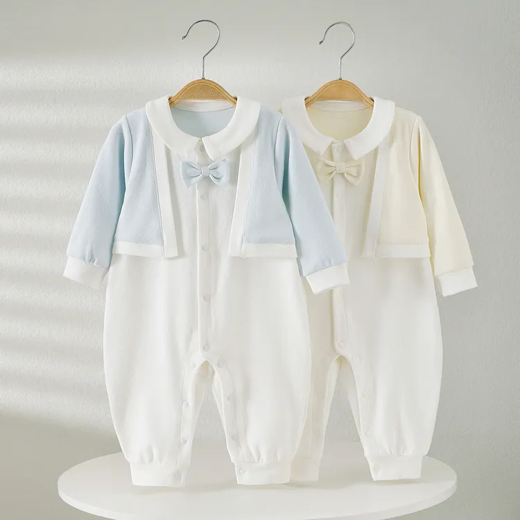 婴儿春秋绅士长袖连体衣宝宝英伦外出服婴幼儿爬服新生儿衣服哈衣