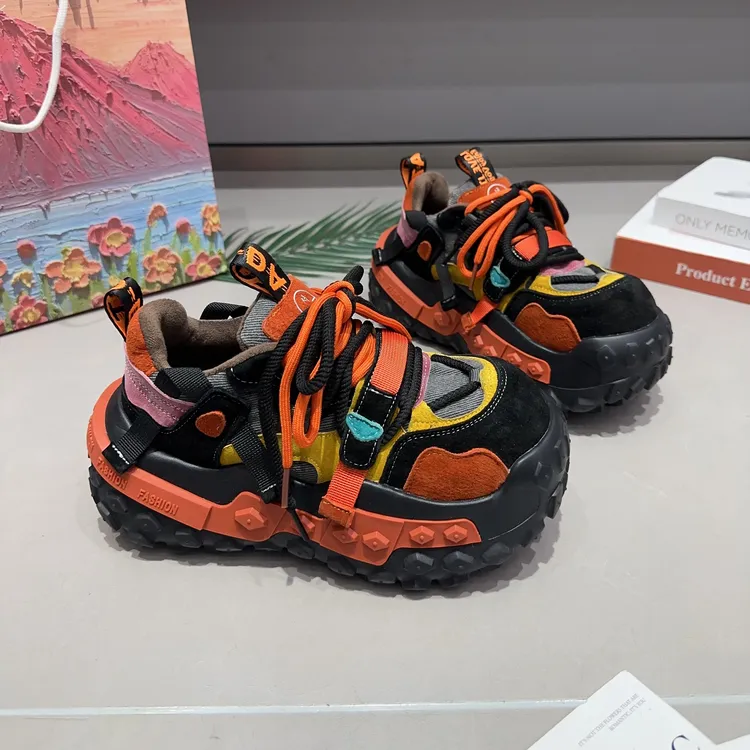 【琪】【加绒/单里】2025冬季加绒厚底老爹鞋轮胎底运动休闲百搭女鞋