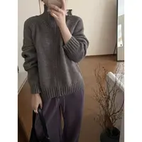 256 韩系慵懒风宽松拉链设计款毛衣外套（T17）