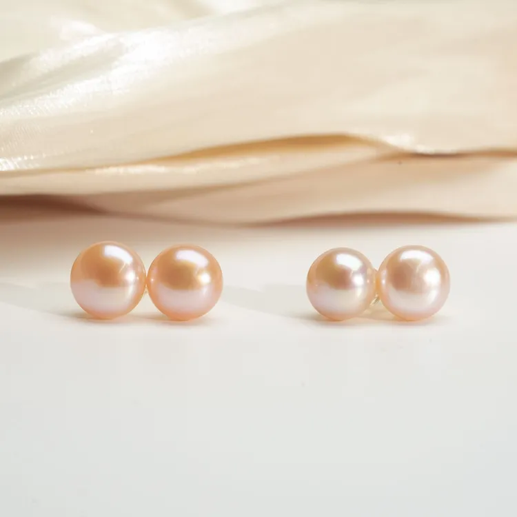 【小北严选】S925银淡水珍珠耳钉约9mm【多样性发一件】-BH27X607