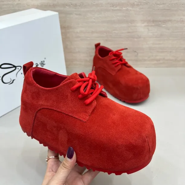 主播推荐2026年（110-5-1）新款系带低帮内增高厚底卡皮巴拉