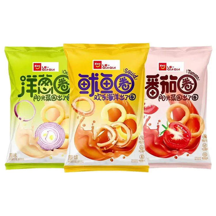 乐恰恰洋葱圈番茄圈鱿鱼圈酥脆膨化小吃宵夜解馋休闲零食